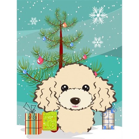 Carolines Treasures Christmas Tree And Buff Poodle Flag Canvas House Size BB1630CHF